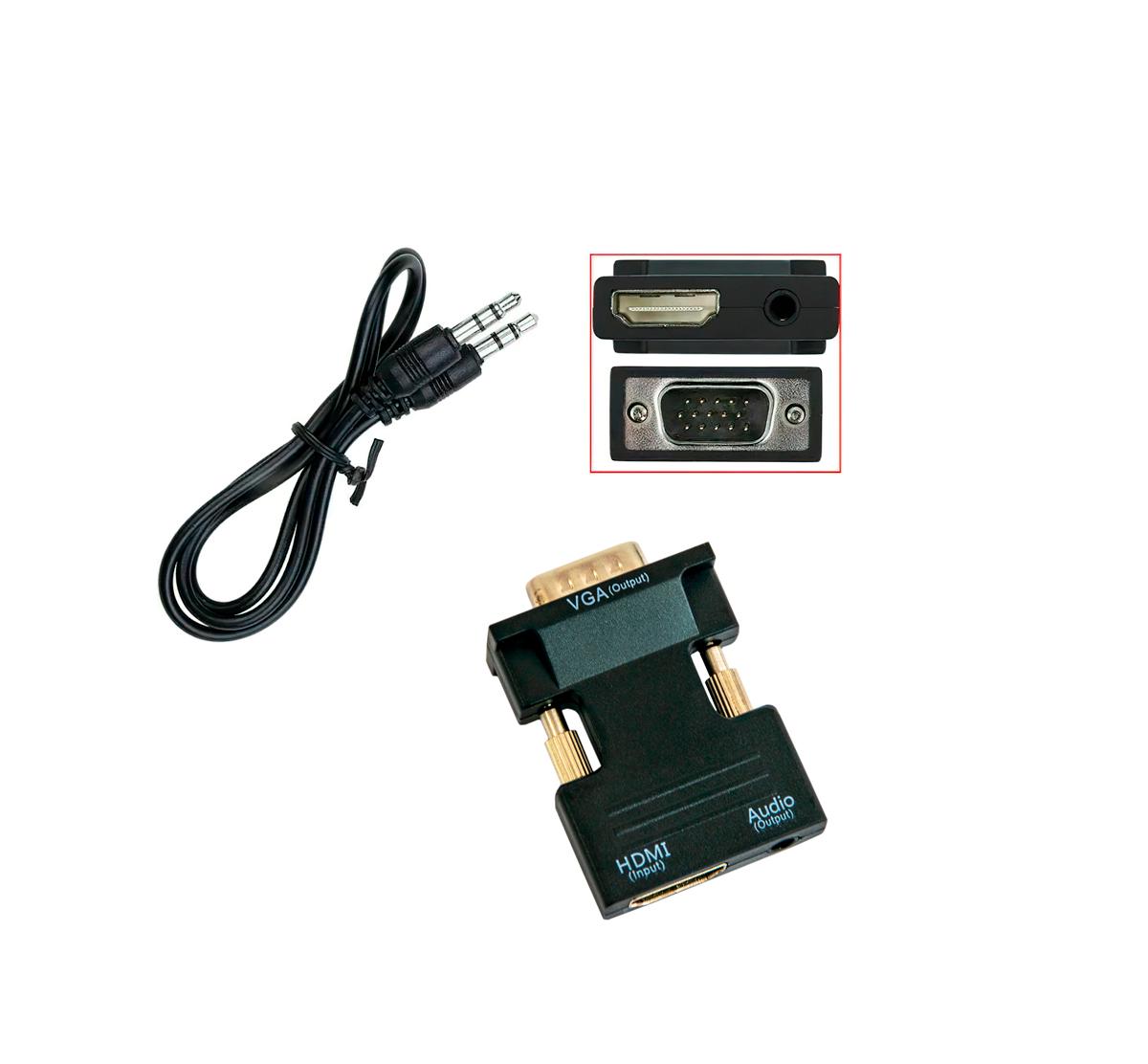 Переходник HDMI-VGA OUT 5х3,5 см (1008559-Black) - фото 3