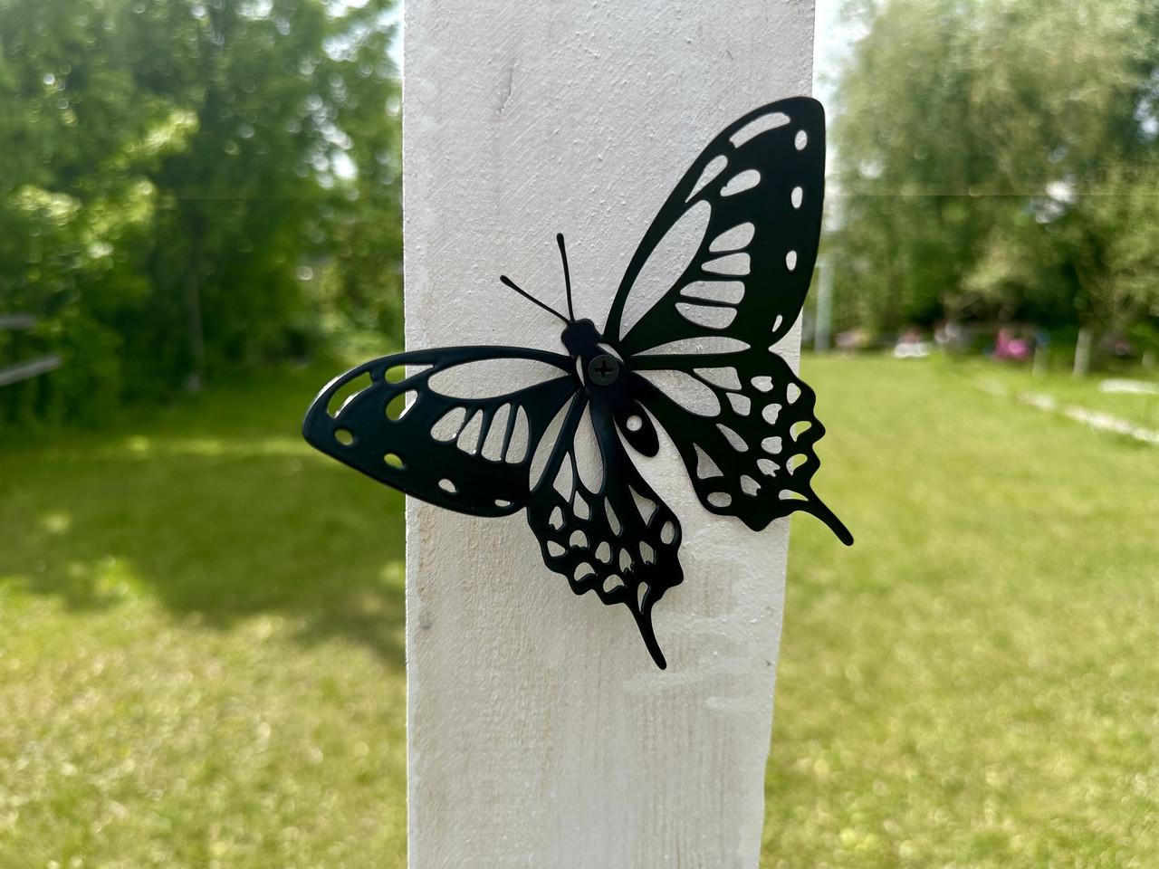 Декор для беседки/сада/двора набор бабочек из металла 1 (DCR077) - фото 2