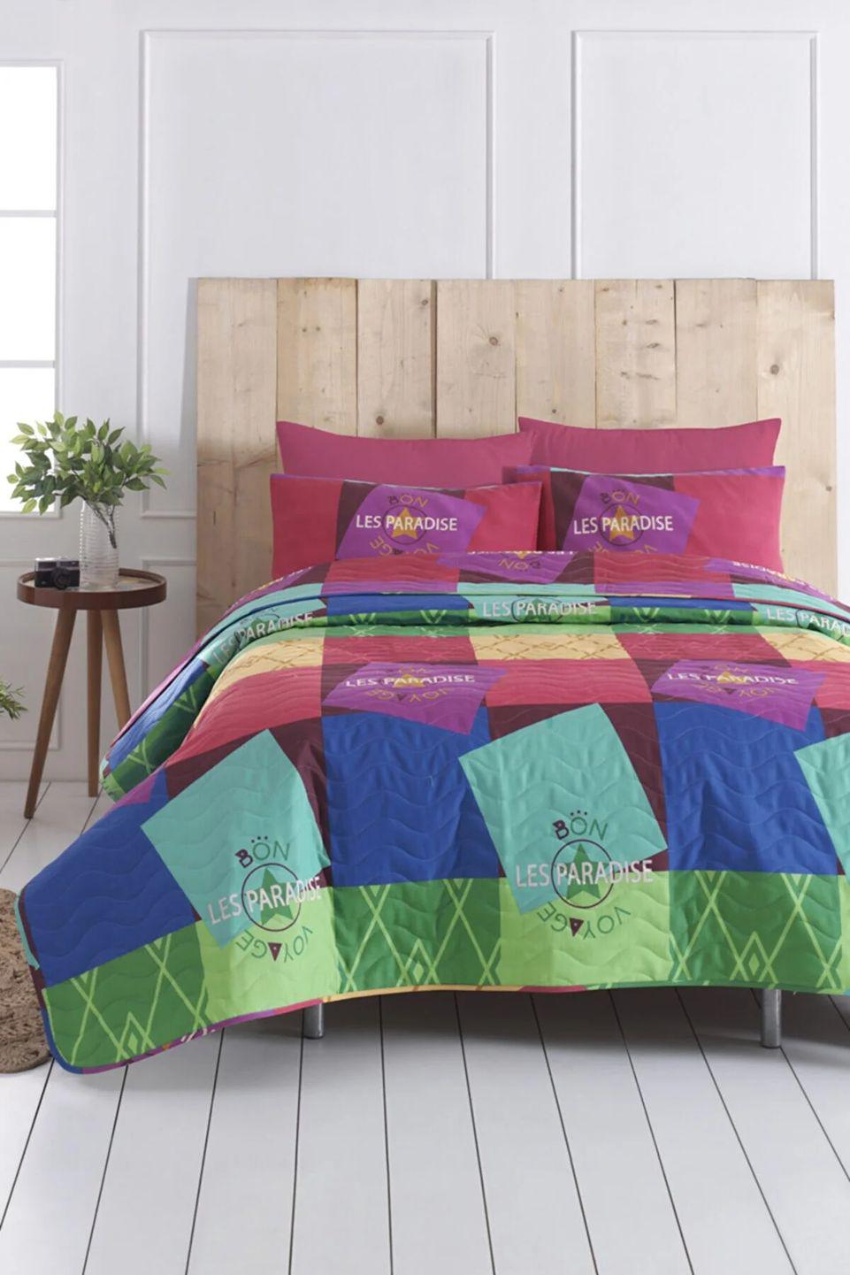 Покрывало стеганное с наволочками Eponj Home Les Paradise 200x220 см Разноцветный (svt-2000022306560)