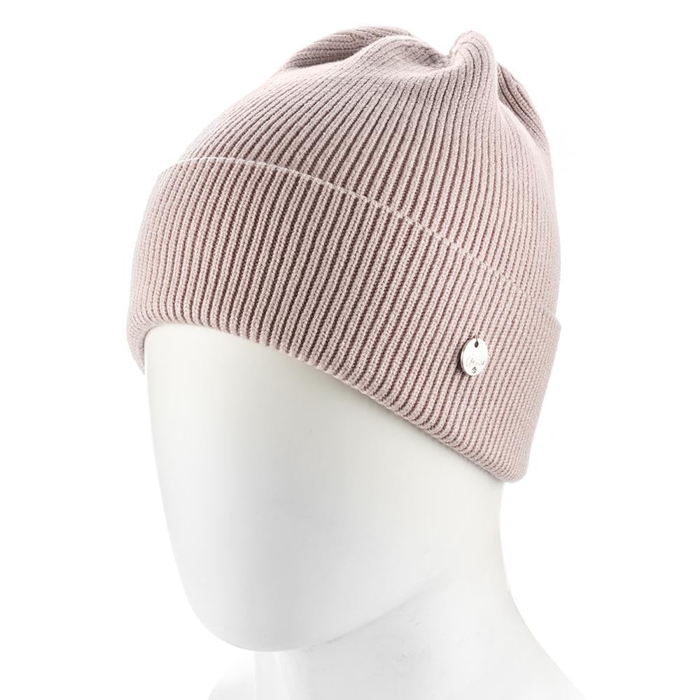 Шапка женская ATRICS WH877 луковычка из вискозы с отворотом Светлая пудра