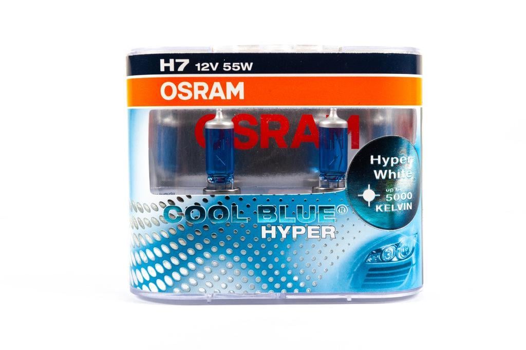 Лампа головного світла Osram H7 55W Cool Blue Hyper 62210CBH Osram скло
