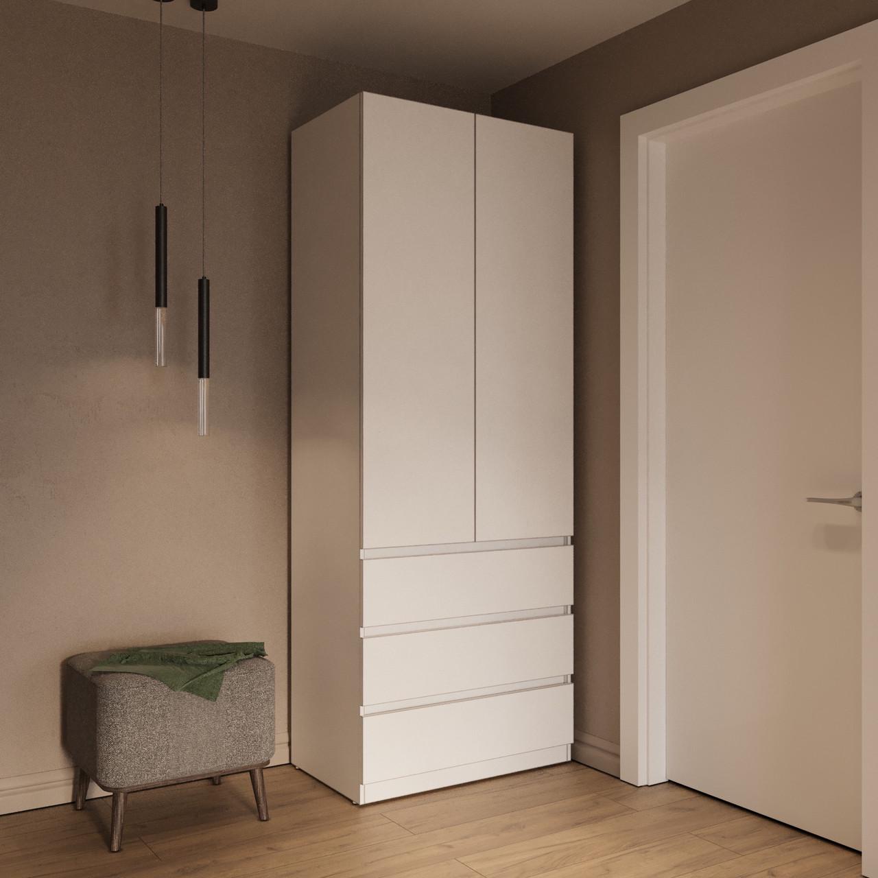 Шафа MEBEX на 3 шухляди з 3 полицями 80х50х210 см Білий (VX3B3SWH) - фото 1