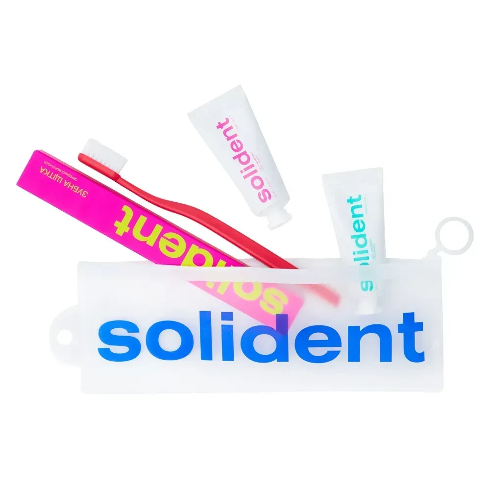 Набір для подорожей Solident travel kit Mint/Peach зубна паста та щітка у косметичці (2661198910) Набір для подорожей Solident travel kit Mint/Peach зубна паста та щітка у косметичці (2661198910)