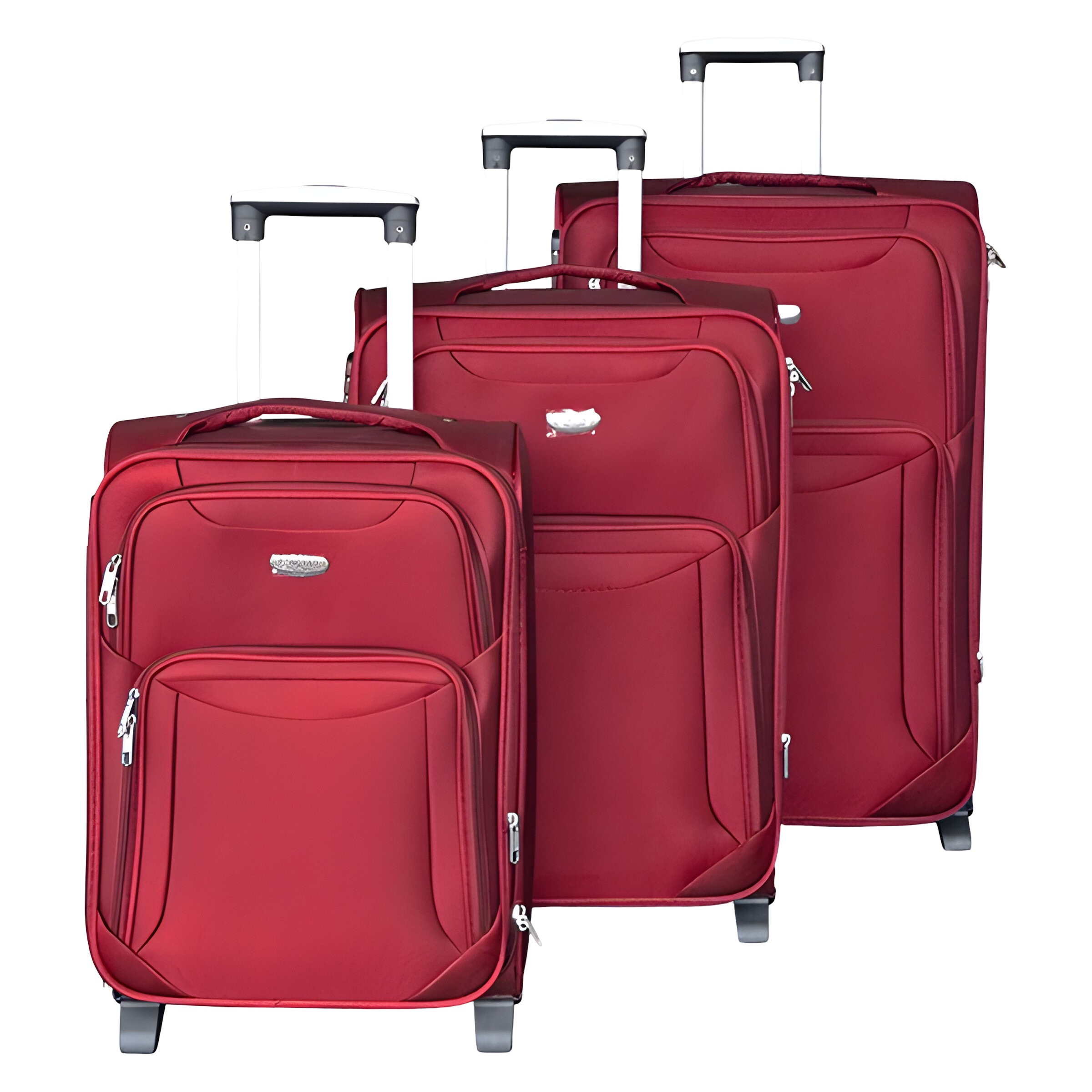Набір валіз тканинних 3в1 з кодовим замком та телескопічною ручкою Червоний (6055-1)