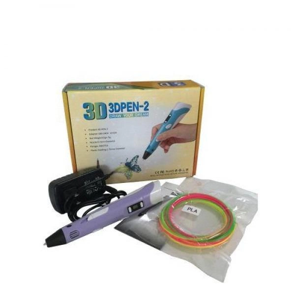 3D-ручка 2 для рисования с пластиком 130 м Фиолетовый/Разноцветный - фото 3 3D-ручка 2 для рисования с пластиком 130 м Фиолетовый/Разноцветный - фото 3