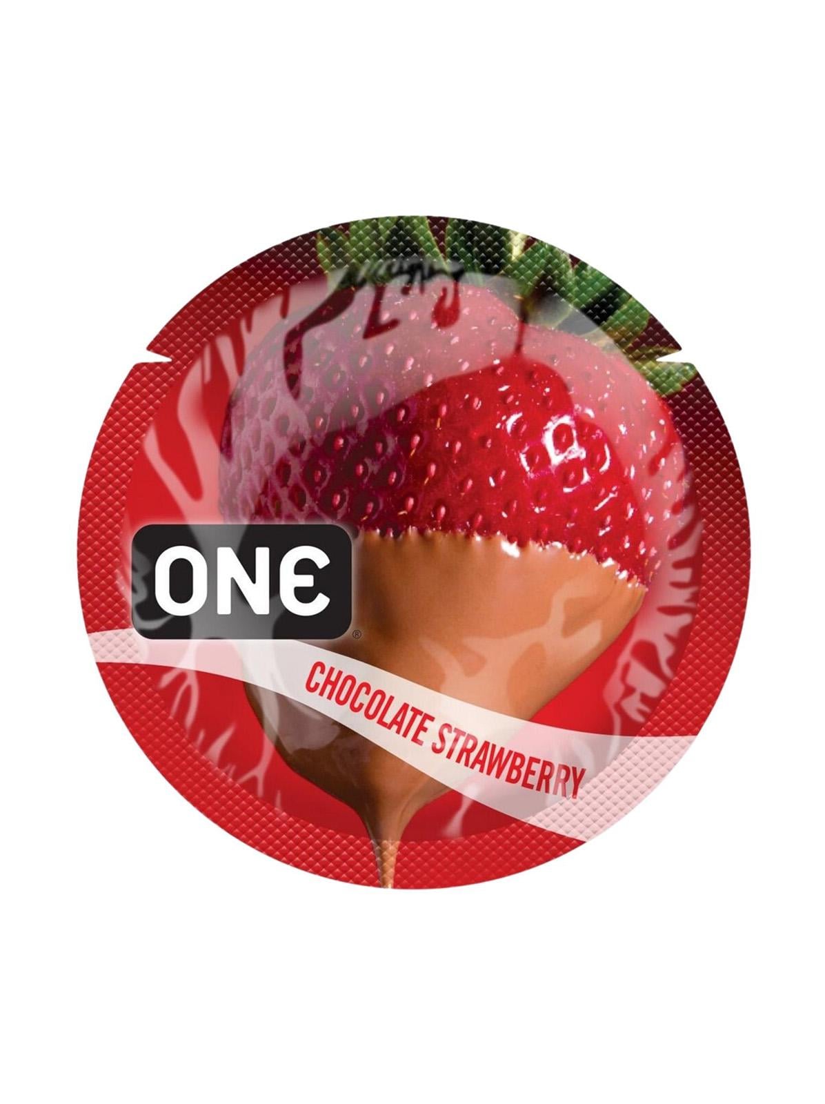 Презервативи One Flavor Waves Chocolate Strawberry шоколад з полуницею 3 шт.
