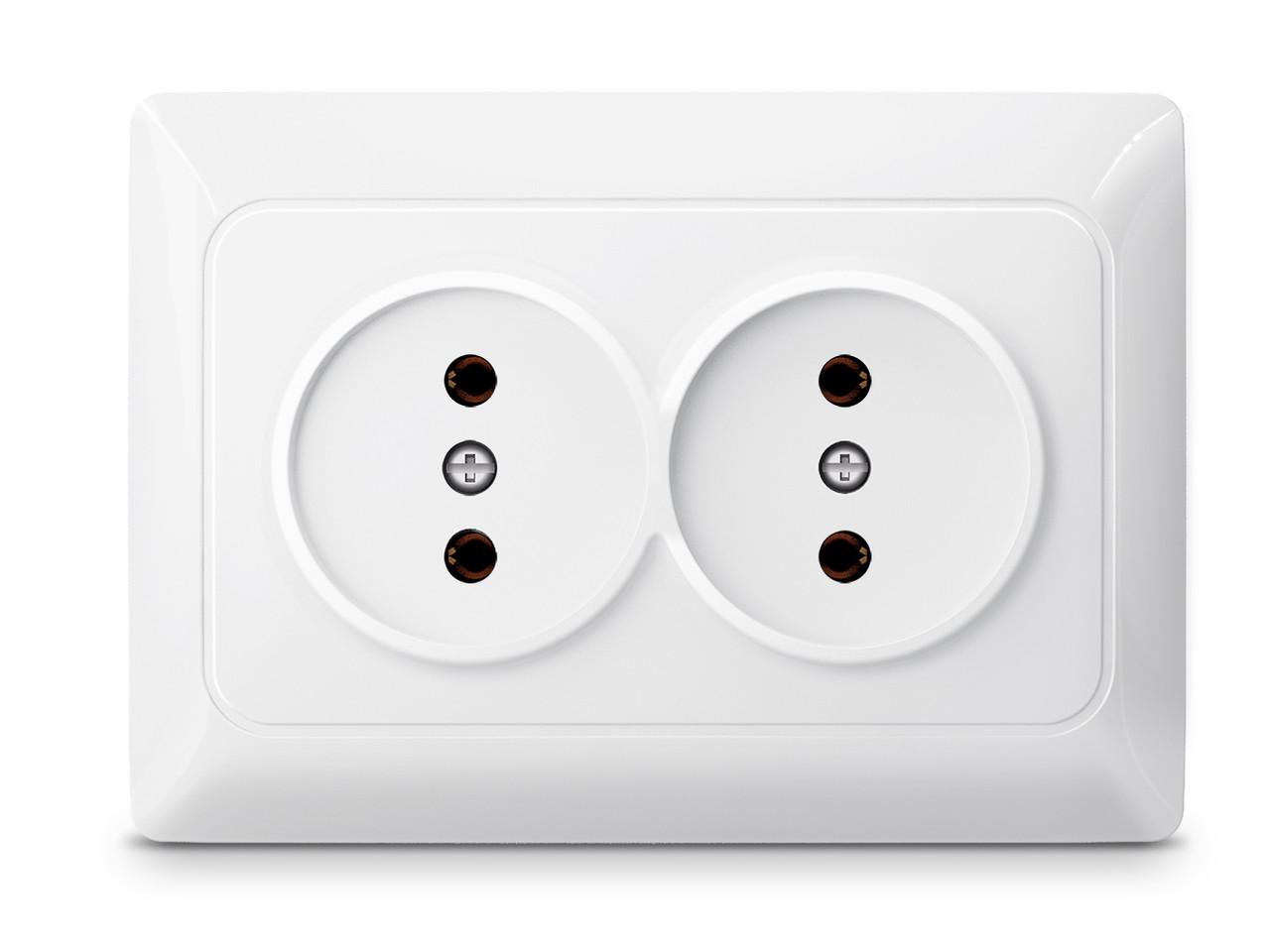 TITANUM STANDARD Розетка подвійна біла TF-ST-SK2-W