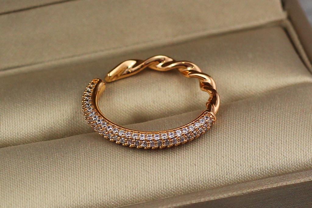 Кольцо Xuping Jewelry Половинки р. 18 Золотистый