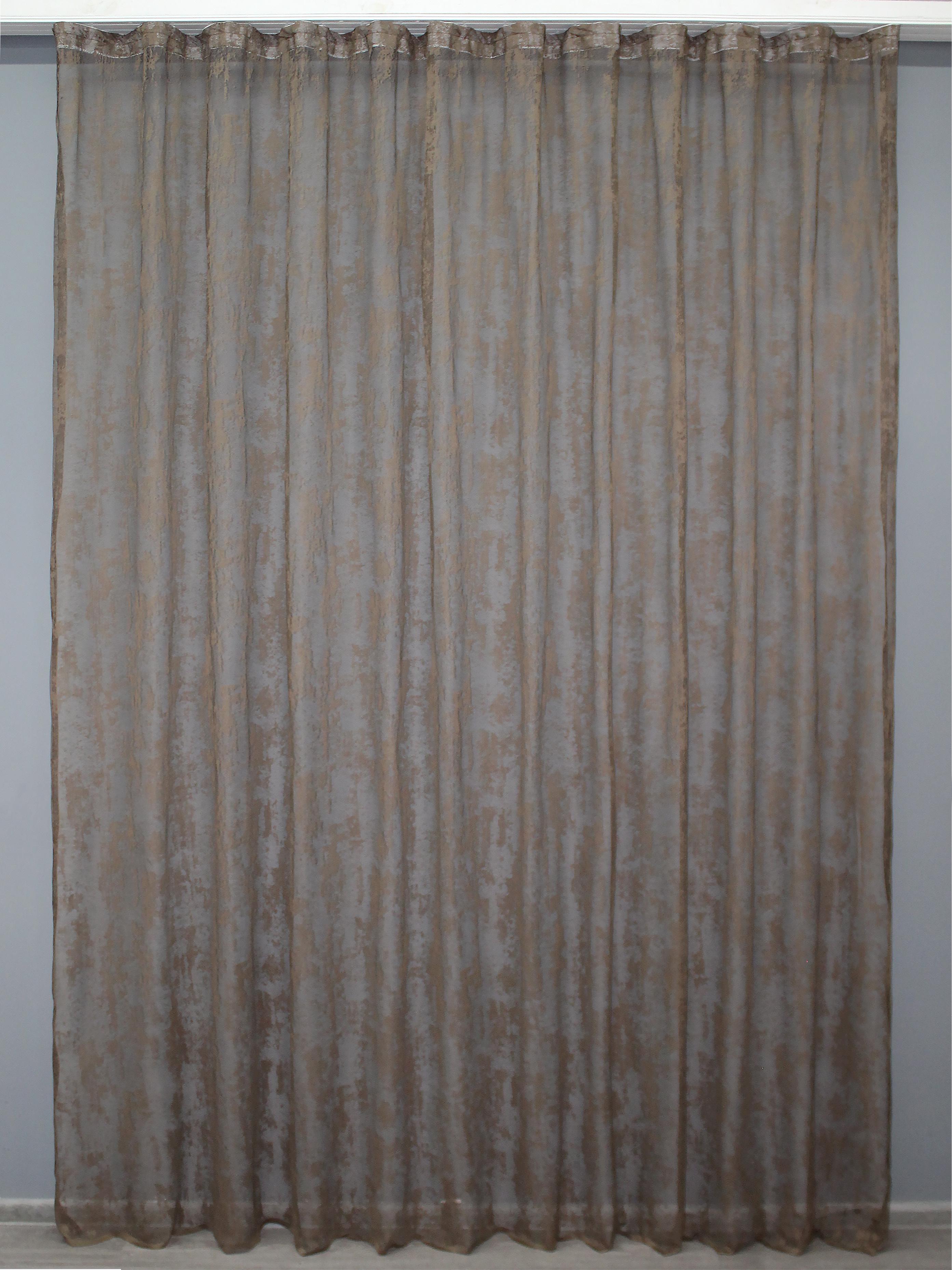 Тюль VR-Textil 1403т Мрамор жаккард 300х270 см Коричневый (42-0163)