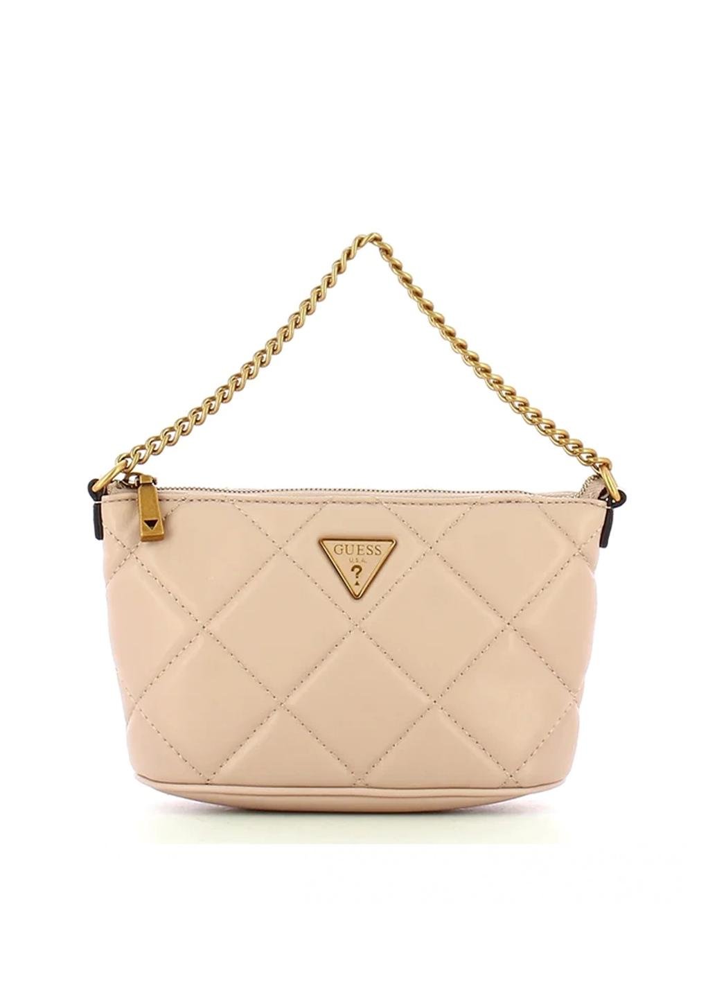 Сумка багет женская из эко кожи GUESS Cessily Bucket HWQB7679010-NUD Бежевый