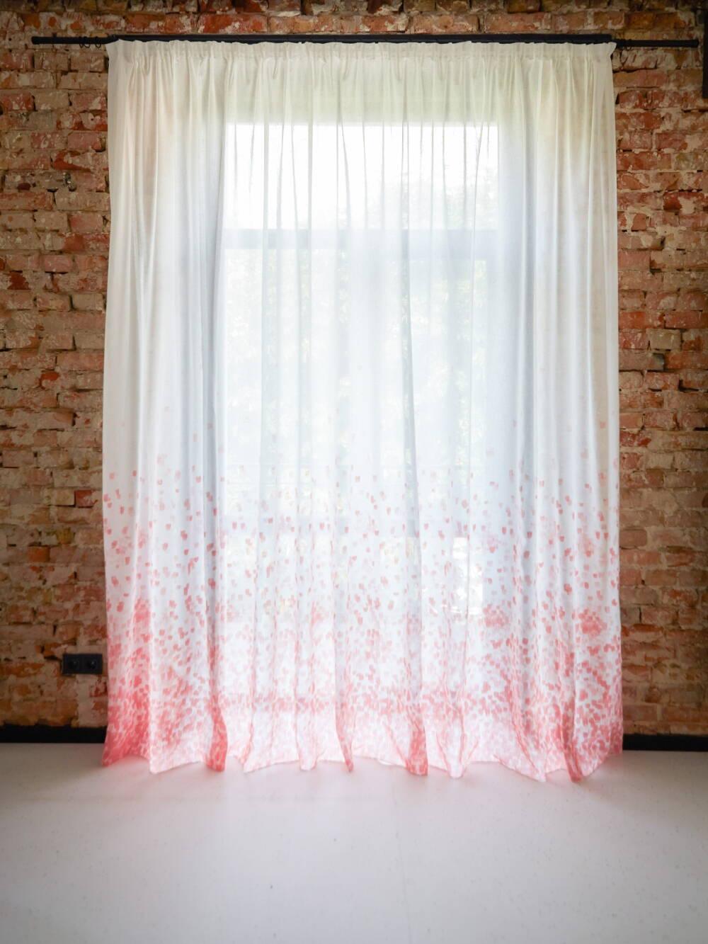 Гардини лляні 1 шт. 4 м 2 шт. Рожевий (000104362)