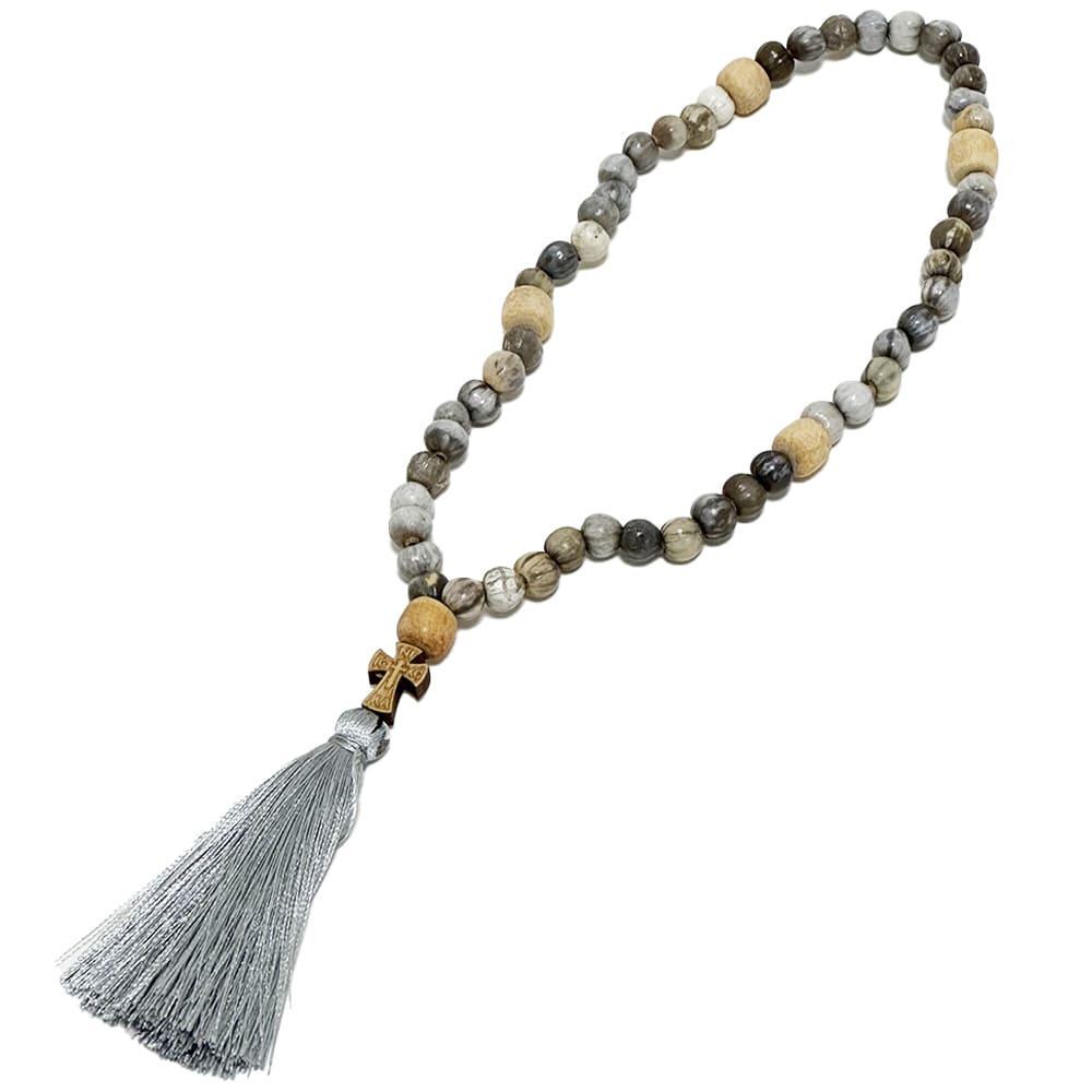 Четки Слезы Богородицы самшит вставка на 50 бусин (11372)