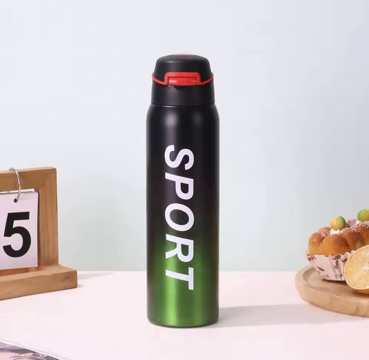 Термос с трубочкой Sport 350 мл Черный с зеленым - фото 3 Термос с трубочкой Sport 350 мл Черный с зеленым - фото 3