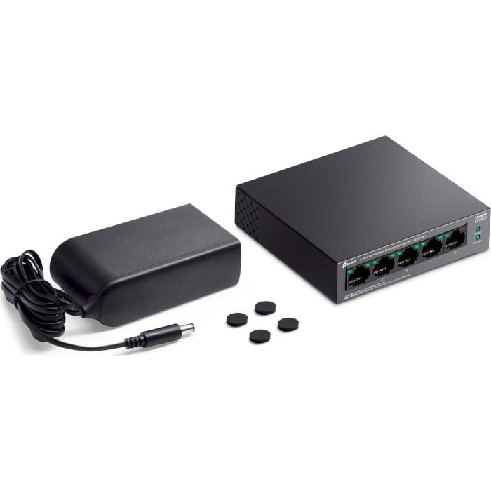 Коммутатор неуправляемый TP-Link LiteWave LS105LP 1 Gbps 4xPoE 41W Black (30492147) - фото 6