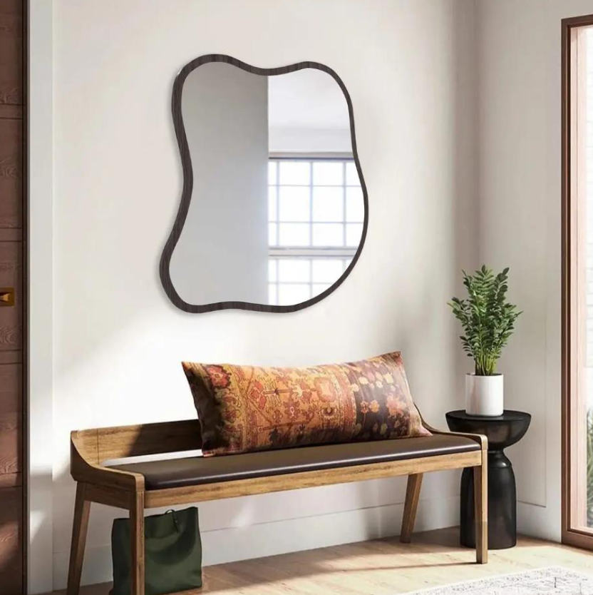 Дзеркало настінне асиметричне ЛДСП 1000х1000 мм Венге магія (23620698)