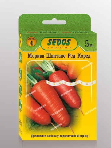 Семена Морковь SEDOS Шантане Ред Кор на ленте 5 250 семян (2745)
