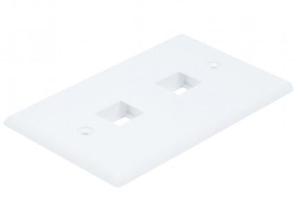 Розетка аудіо-відео настінна MONOPRICE MNP-KWP2 2 місця під кейстони Білий (MNP-KWP2)