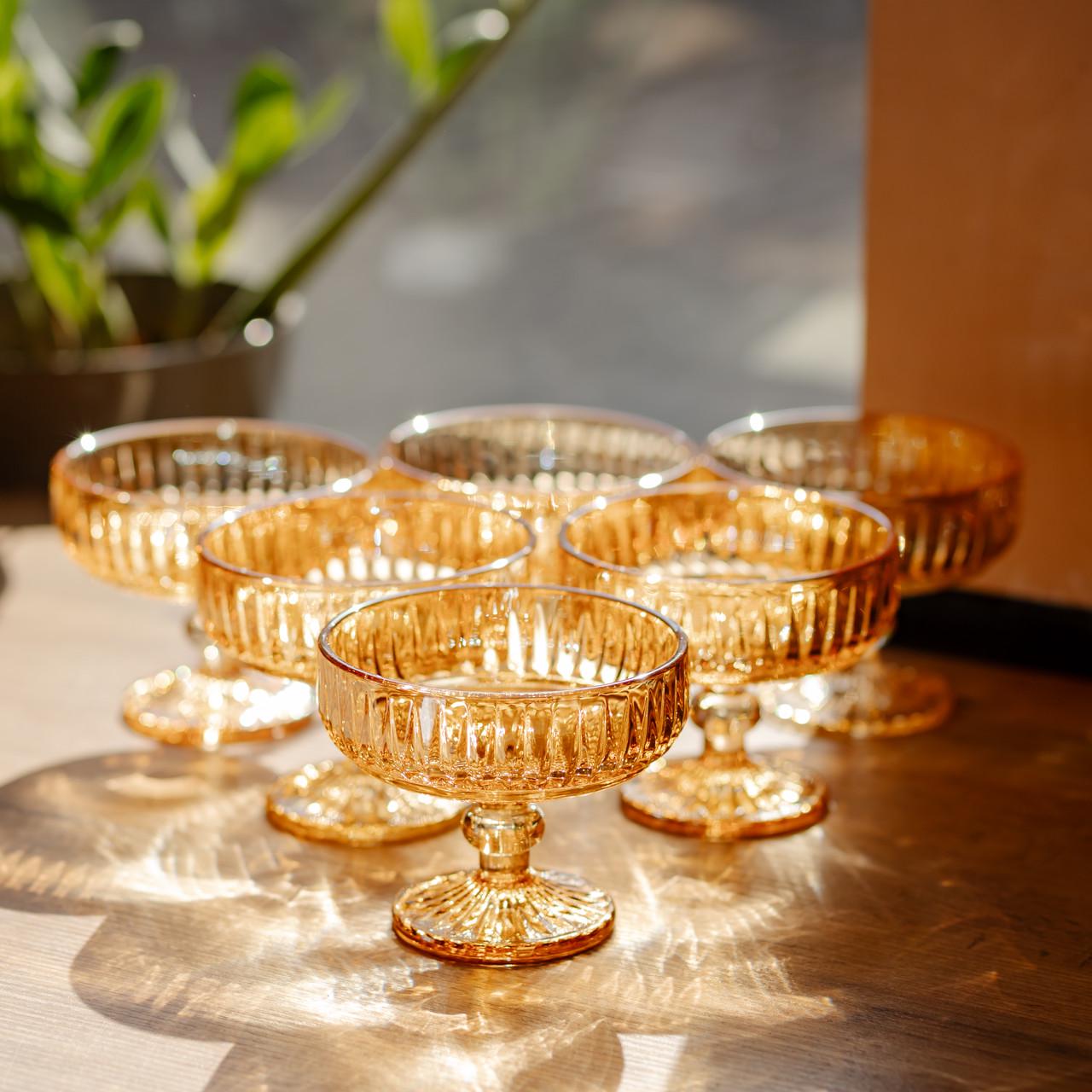 Набор креманок на ножке 6 шт. Янтарный (HP-19-249)