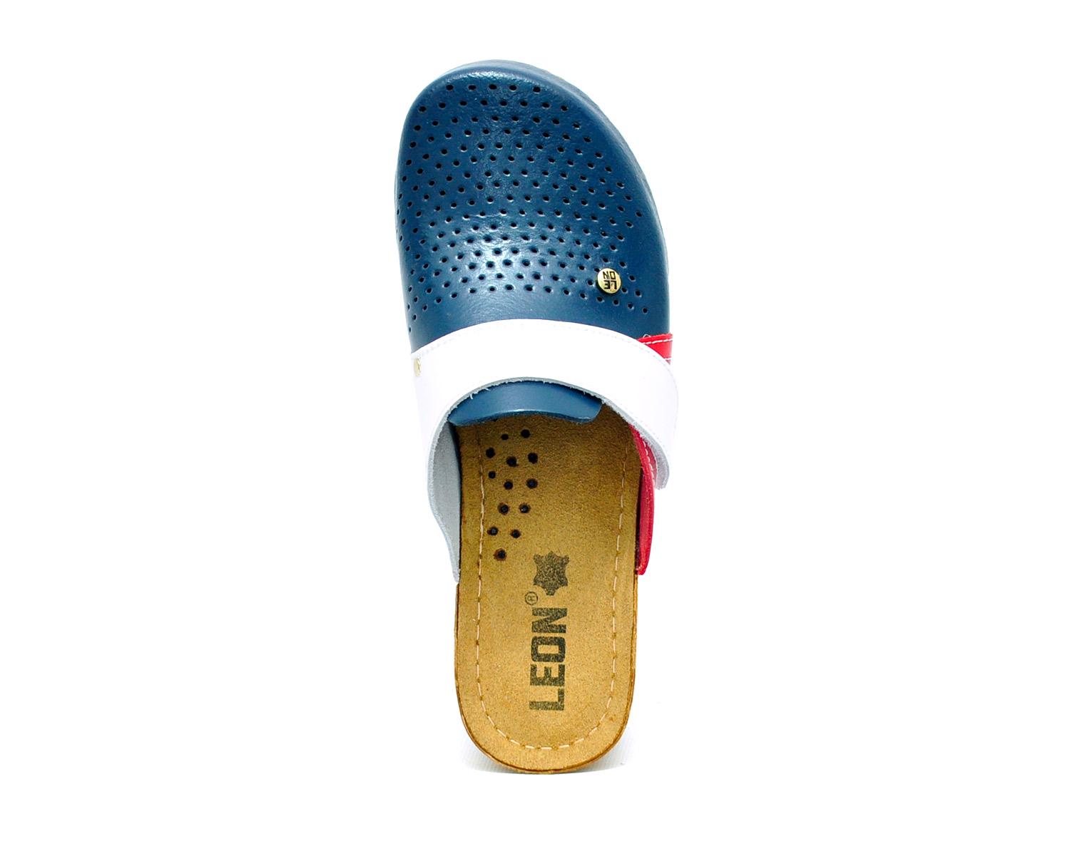 Женские сабо кожаные Leon 1001 р. 39 Синий/Белый/Красный - фото 2 Женские сабо кожаные Leon 1001 р. 39 Синий/Белый/Красный - фото 2