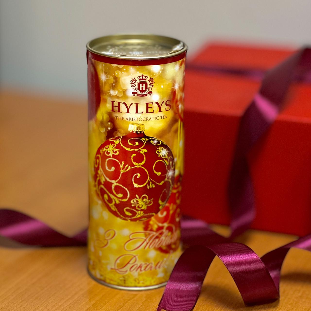 Чай черный подарочный Hyleys байховый цейлонский с саусепом С Новым годом, тубус 50 г (4791045000525)
