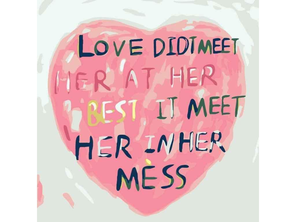 Картина по номерам Strateg Постер любви 20х20 см (HH5006)