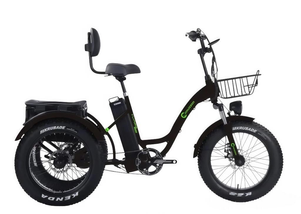 Велосипед Cruzzer 20" E-Tricycle Turbo Pro с приводом рама 20" Al 48V 750W 15.6Ah черный
