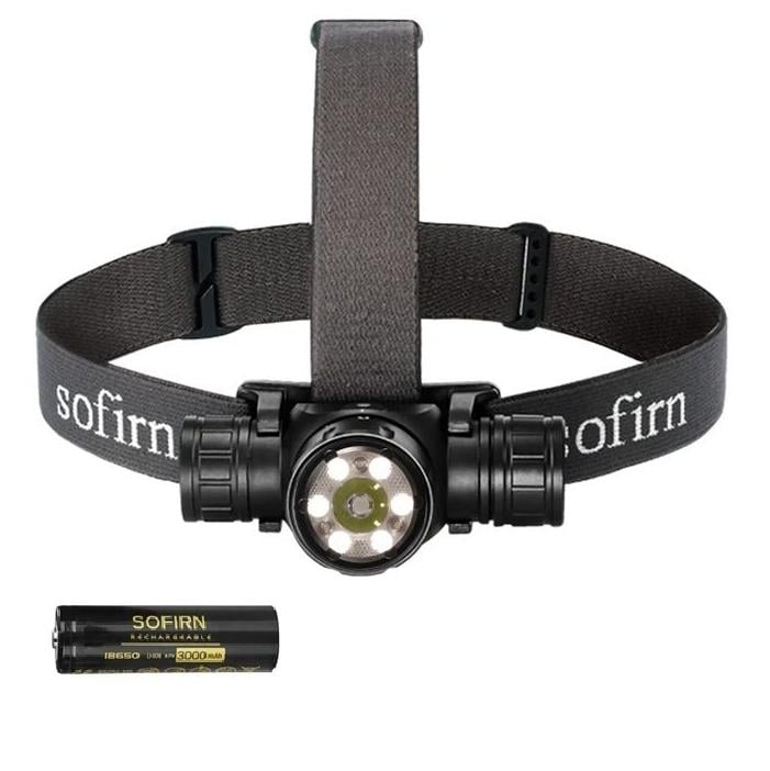Фонарь налобный Sofirn HS21 2200лм 6500K с белым и красным светом с аккумулятором 3000 мАч Фонарь налобный Sofirn HS21 2200лм 6500K с белым и красным светом с аккумулятором 3000 мАч