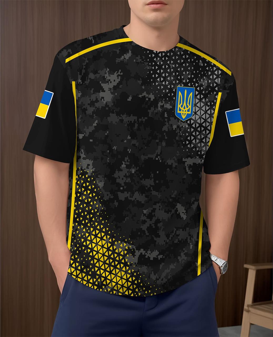 Футболка чоловіча Піксель батал 4XL Чорний (400228)