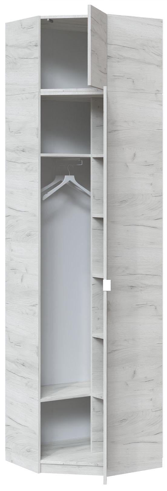 Шкаф для одежды угловой распашной Мастер Форм Тетрис 620х376х2400 мм Дуб крафт белый (31904) - фото 2 Шкаф для одежды угловой распашной Мастер Форм Тетрис 620х376х2400 мм Дуб крафт белый (31904) - фото 2