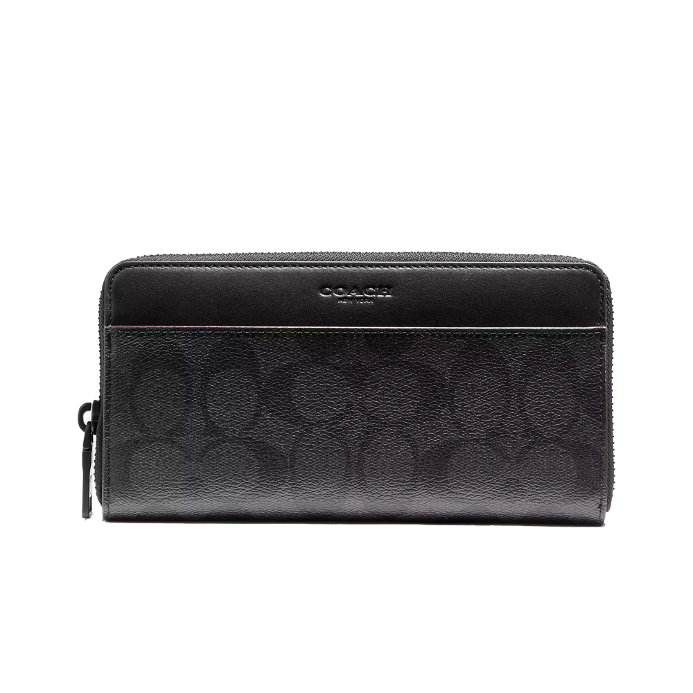 Кошелек мужской Coach Accordion Wallet In Signature Canvas Black/Black/Oxblood (CH65)