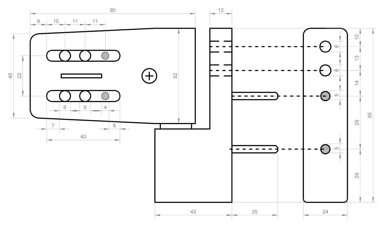 Петля дверна VORNE регулированная 90 мм 14-17 мм Белый (RAL9016) - фото 2