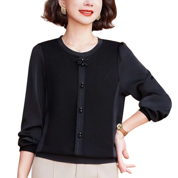 Блузка женская свободного кроя ХL Черный (C01862-1)