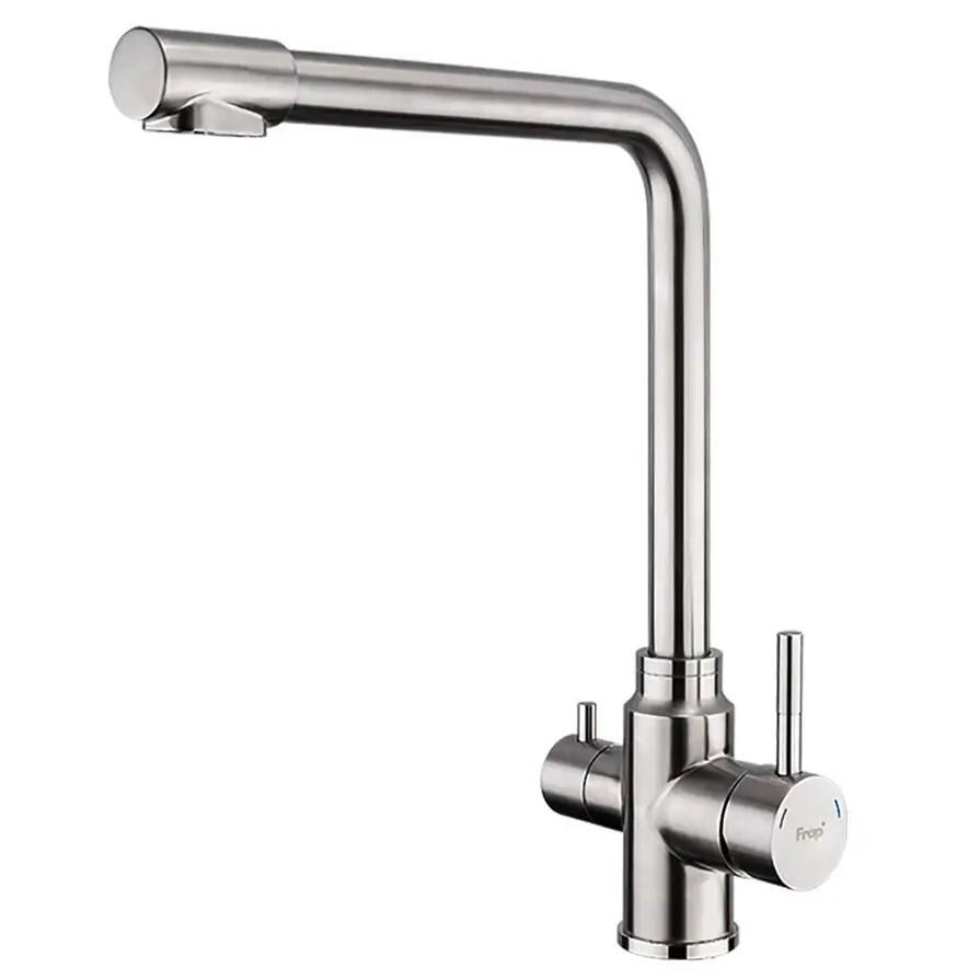 Змішувач для кухні Frap F43899-1 на дві води Сатин (171248) Змішувач для кухні Frap F43899-1 на дві води Сатин (171248)
