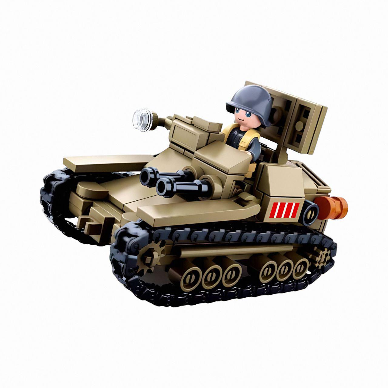 Конструктор Sluban M38-B0709 Военный танк с фигуркой солдата 183 детали