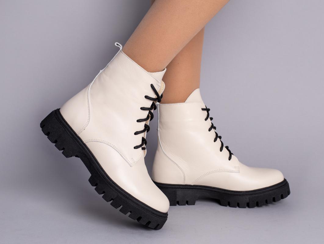 Ботинки женские кожаные демисезонные р. 36 Бежевый (6700-3д/36)