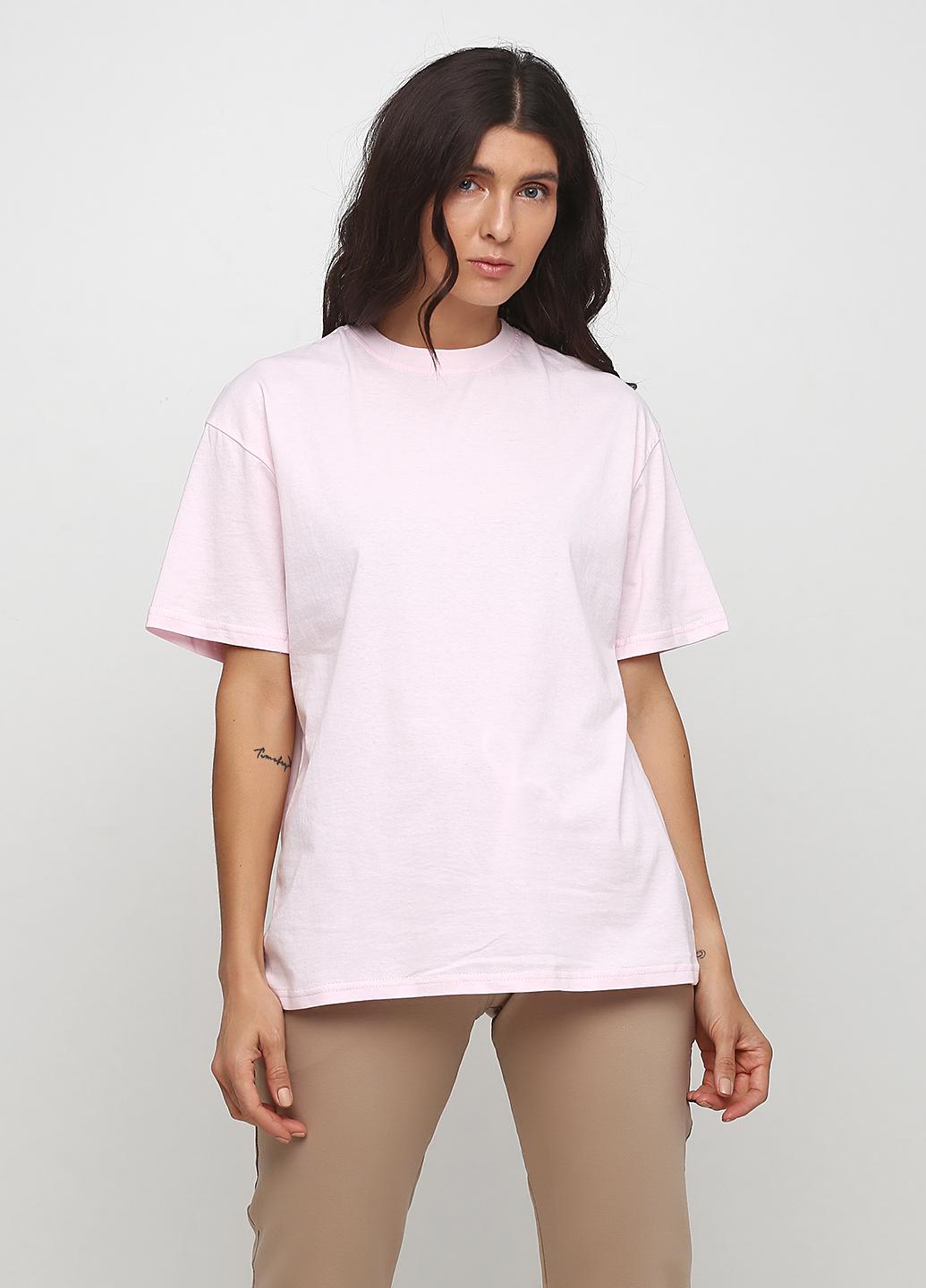 Футболка женская Hibrand оверсайс S Светло-розовый (Wn128)