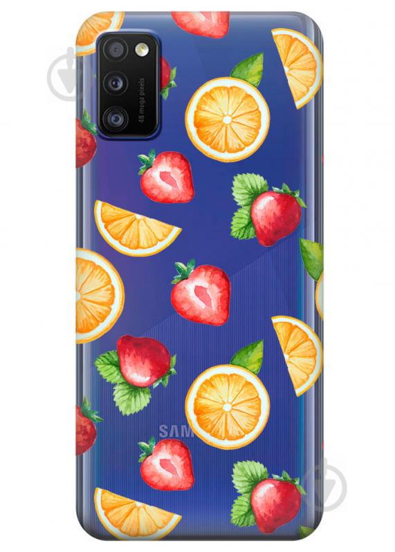 Прозрачный силиконовый чехол iSwag для Samsung Galaxy A41 с рисунком - Фруктовый дизайн (KS3095)