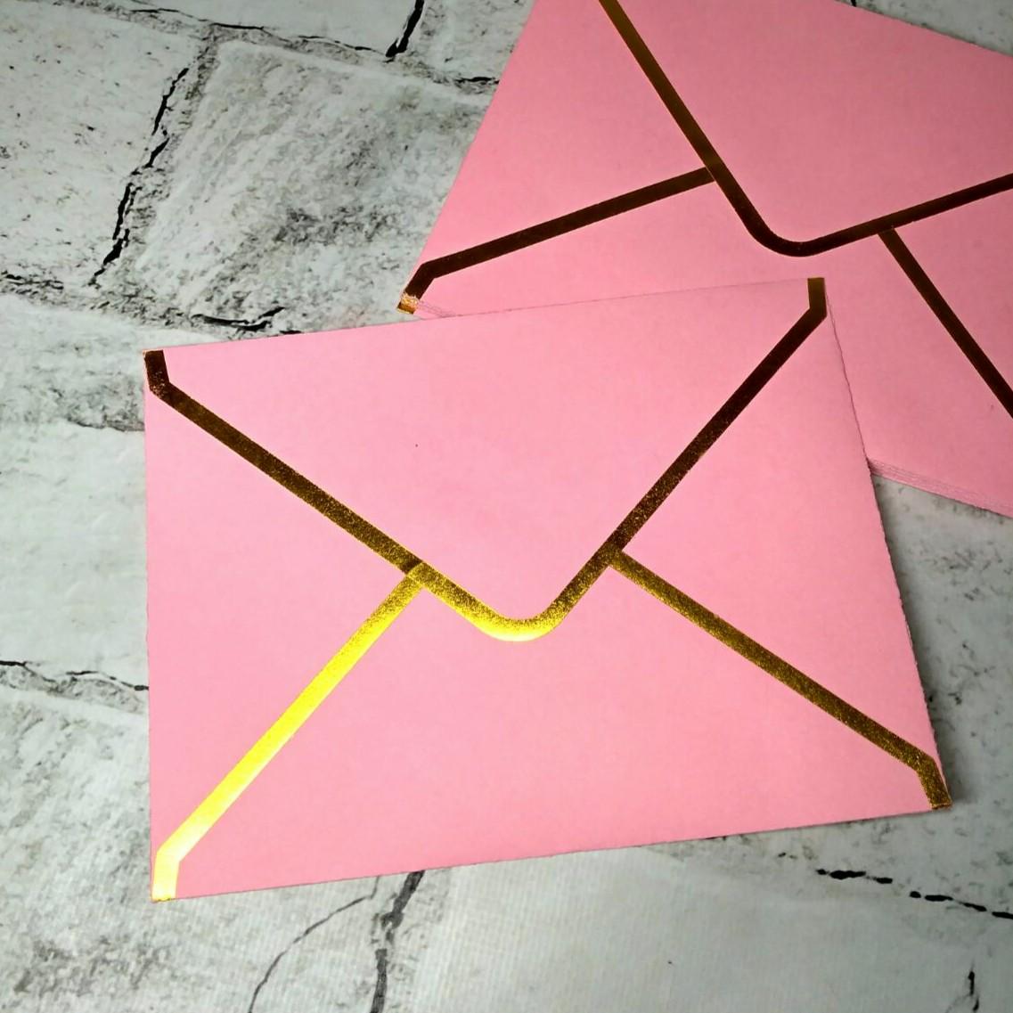 Конверт бумажный Gold 13,5х18,4 см Розовый (B2R-21)