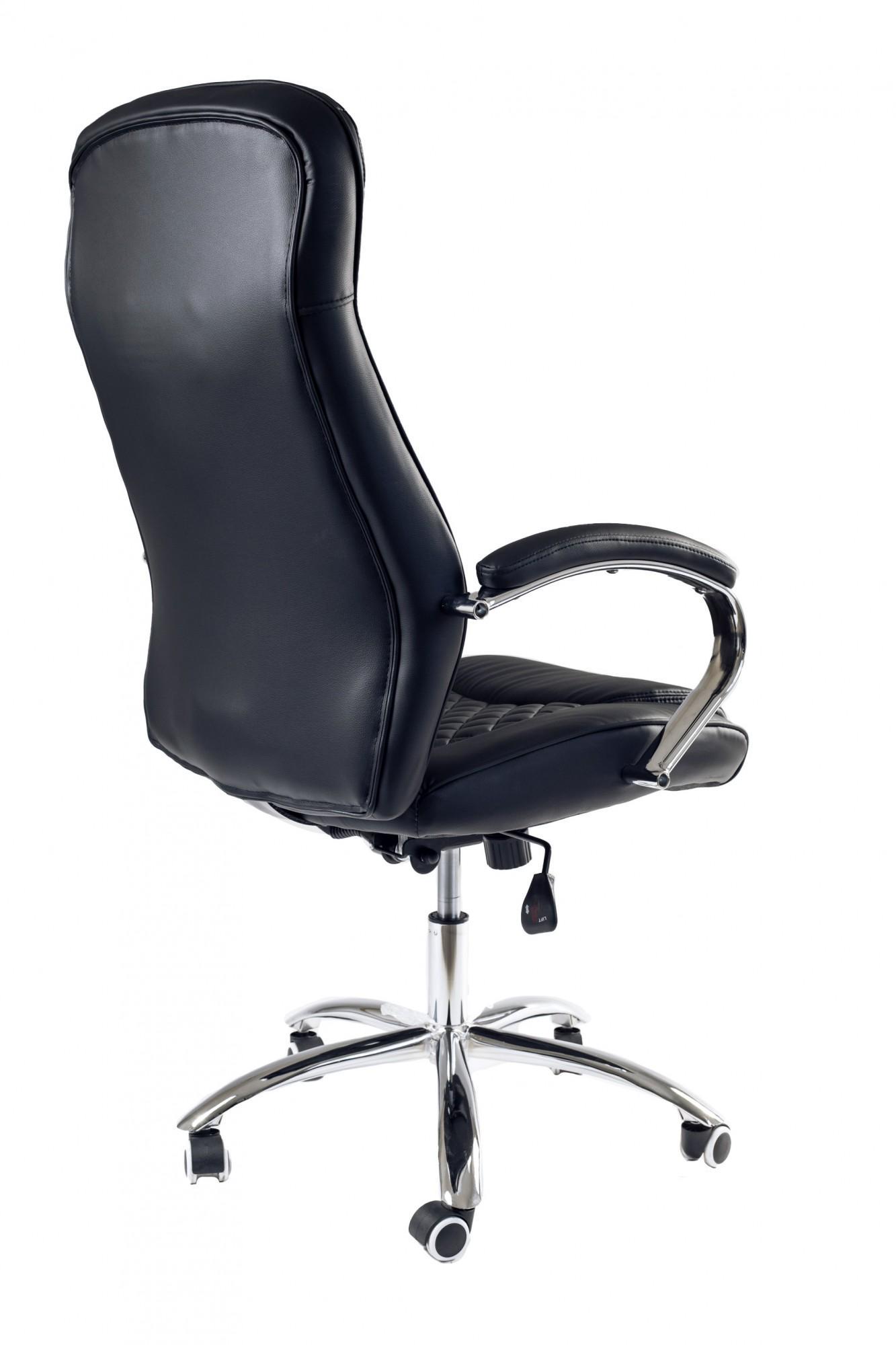 Крісло офісне комп'ютерне LamboDesign хром Anyfix екошкіра Чорний - фото 4