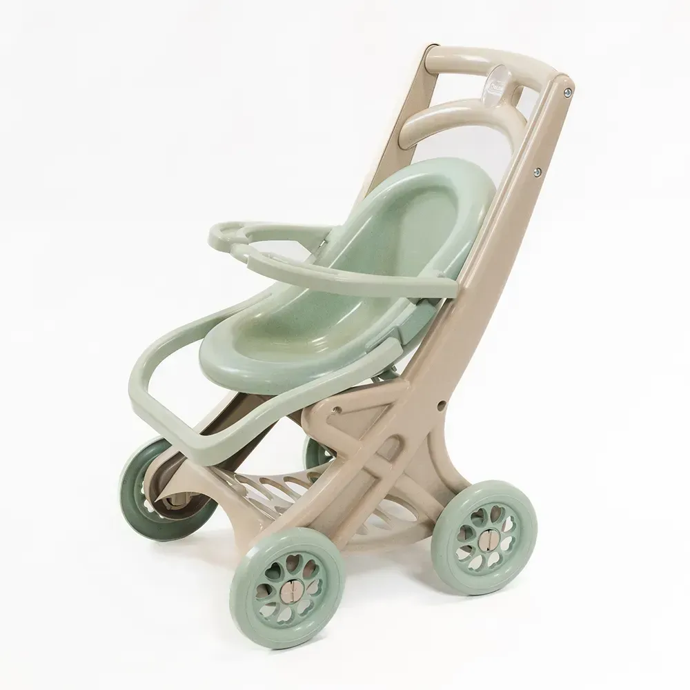 Візочок-шезлонг для ляльок і пупсів Doloni Toys ECO з еко-пластику 56 см Бежевий з зеленим (150-98-0122/01eco)