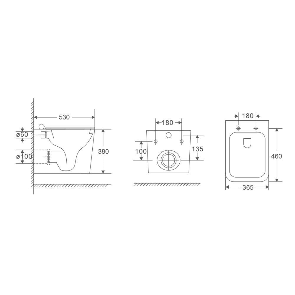 Унитаз подвесной MIXXUS Premium Quadro-0302-R безобедочный 530x360 мм Черный матовый (OL-MP6455) - фото 8
