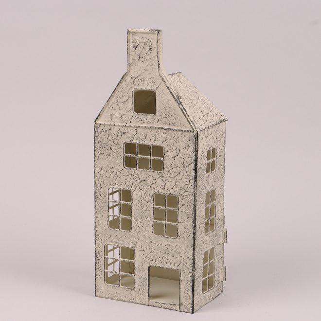 Подсвечник Flora Домик металлический 33 см Кремовый (39572)