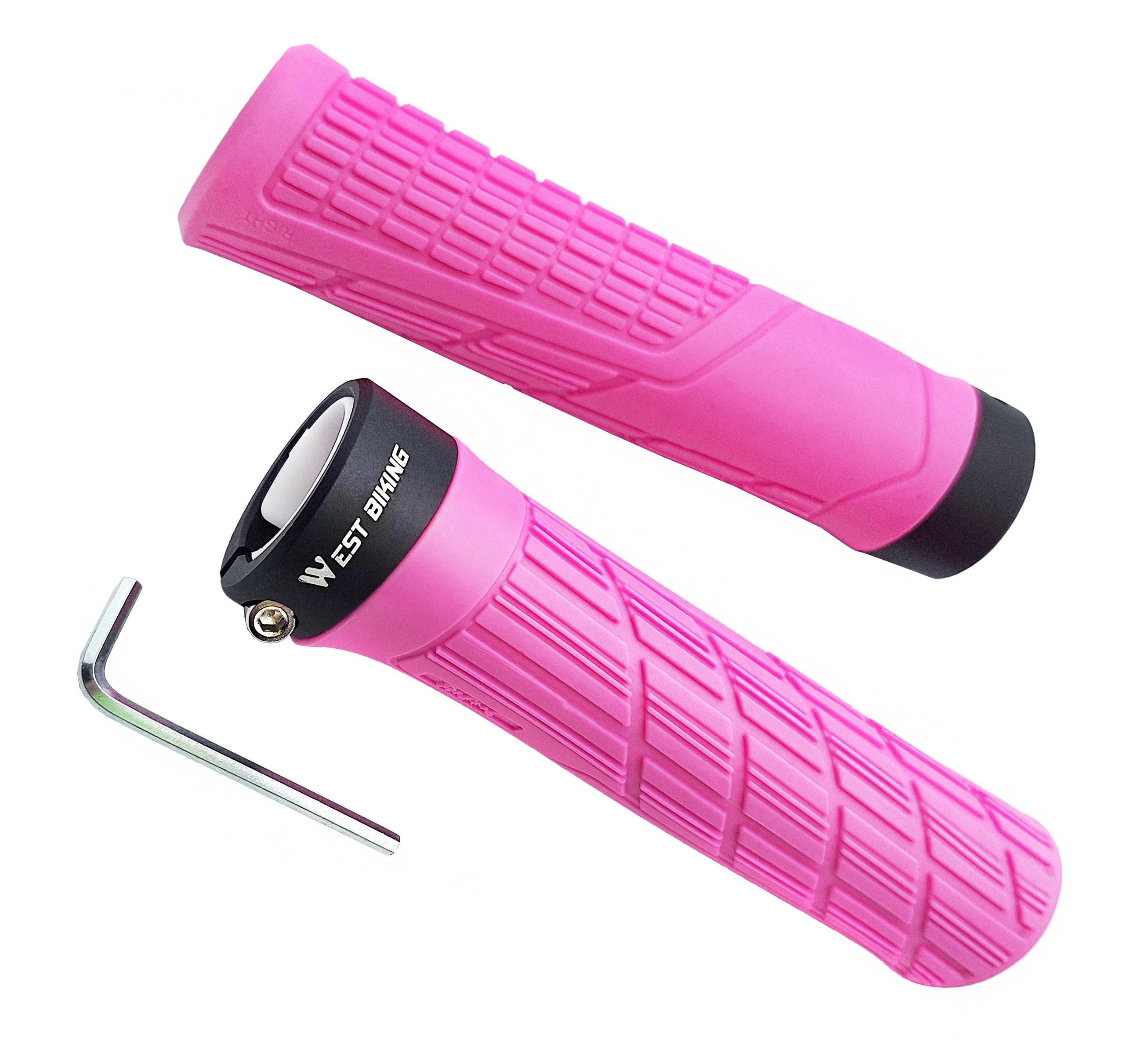 Грипси West biking YP0804063 ергономічні 135 мм з алюмінієвим замком Рожевий (G0000983)