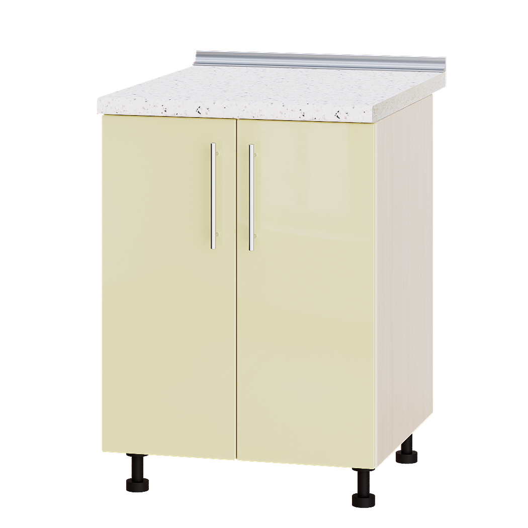 Шкаф нижний Эверест Модерн модуль под мойку Н84-600 60х47х85 см Ваниль глянец/Дуб Молочный (05721)