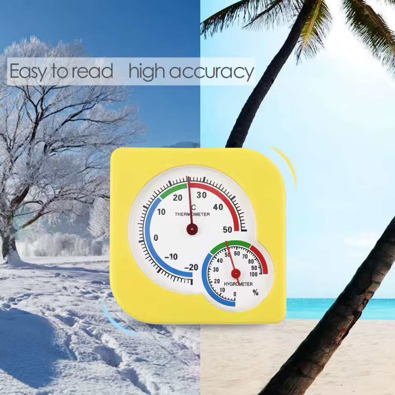 Термометр гігрометр Shenzhen Жовтий - фото 3 Термометр гігрометр Shenzhen Жовтий - фото 3