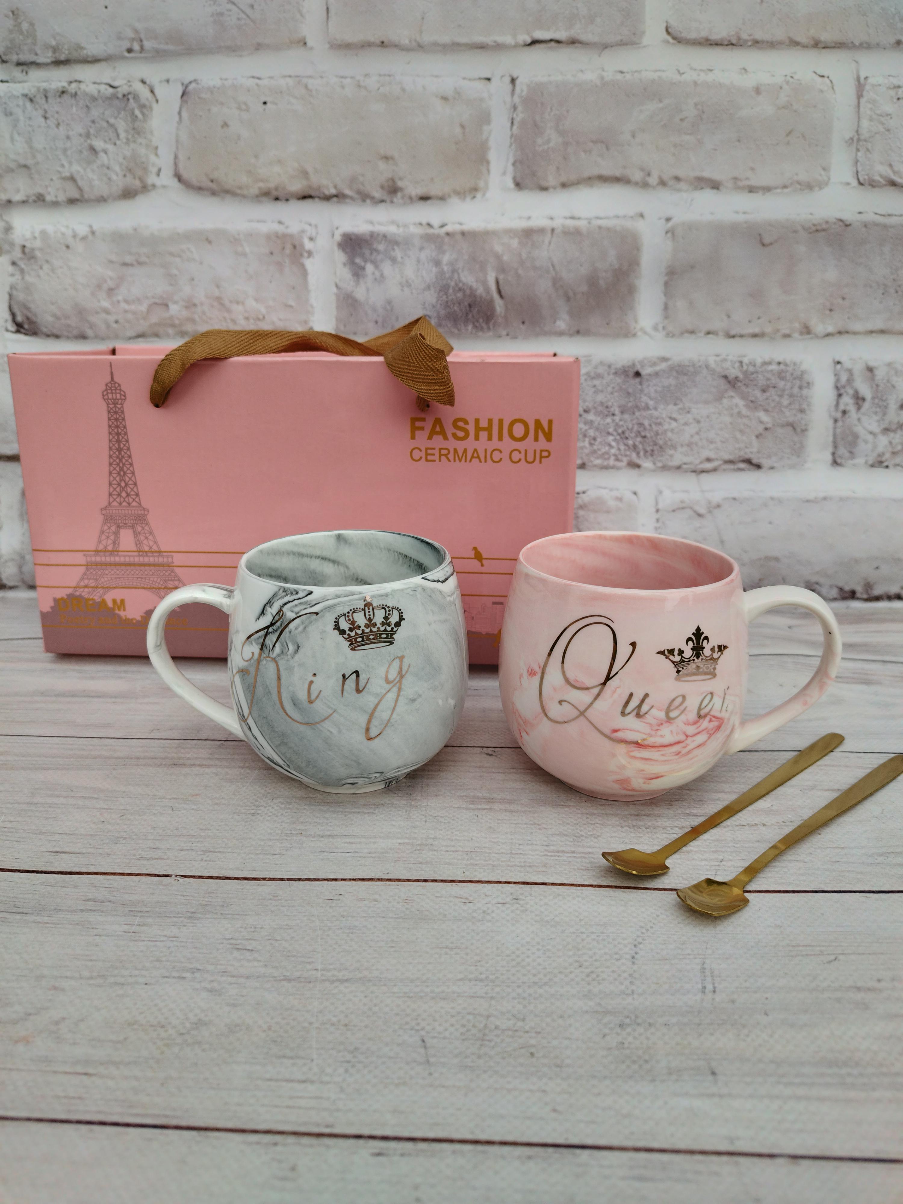 Набор чашек Home King&Queen керамические в подарочной коробке 2 шт по 300 мл (B060367-1)