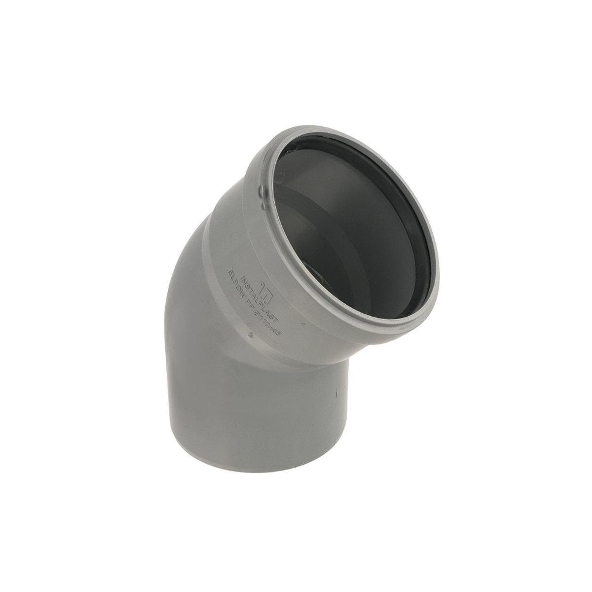 Колено канализационное внутреннее Інсталпласт Ф 110 мм 45° (15730)