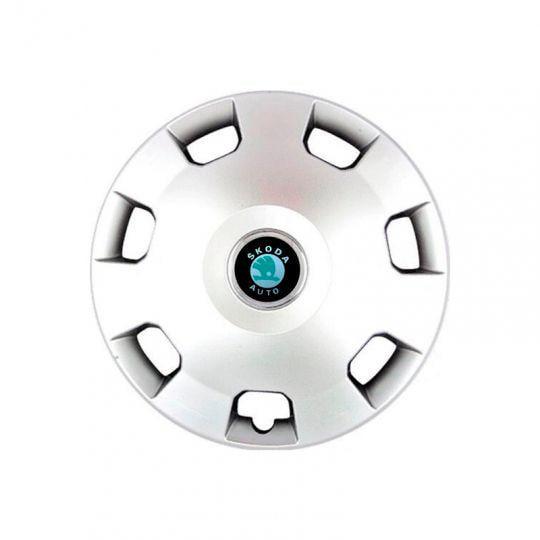 Автомобильные колпаки SKS 207 R14 с логотипом Skoda 4 шт. Серебристый