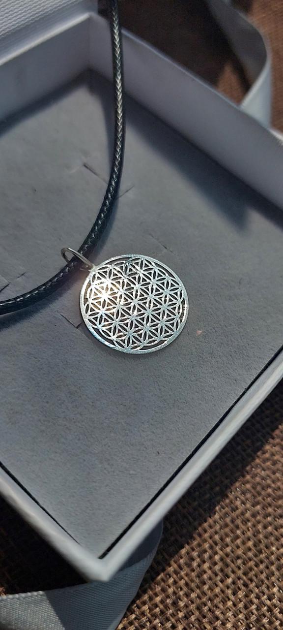 Кулон серебряный 925 пробы медальон Цветок жизни (2762192704) - фото 4