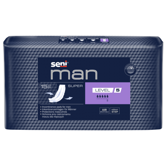 Прокладки урологические для мужчин SeniI Man Super Level 5 15 шт.